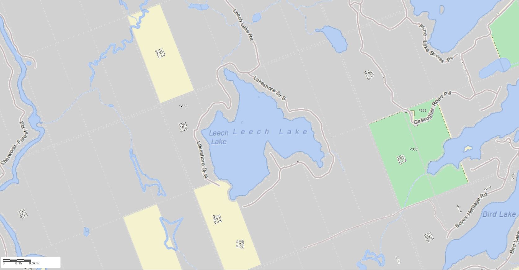 Crown Land Map of Leech Lake in Municipality of Bracebridge and the District of Muskoka